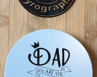 Fathers Day Gift Hardboard Coaster Drinks Mat Dad Picture Funny Dad Coaster Dad The Man The Myth The Legend Hardboard Coaster