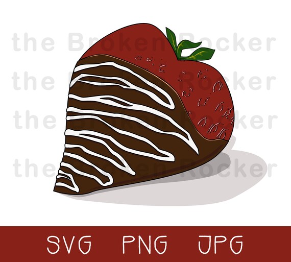 Chocolate Covered Strawberry Svg Strawberry Heart Chocolate | Etsy