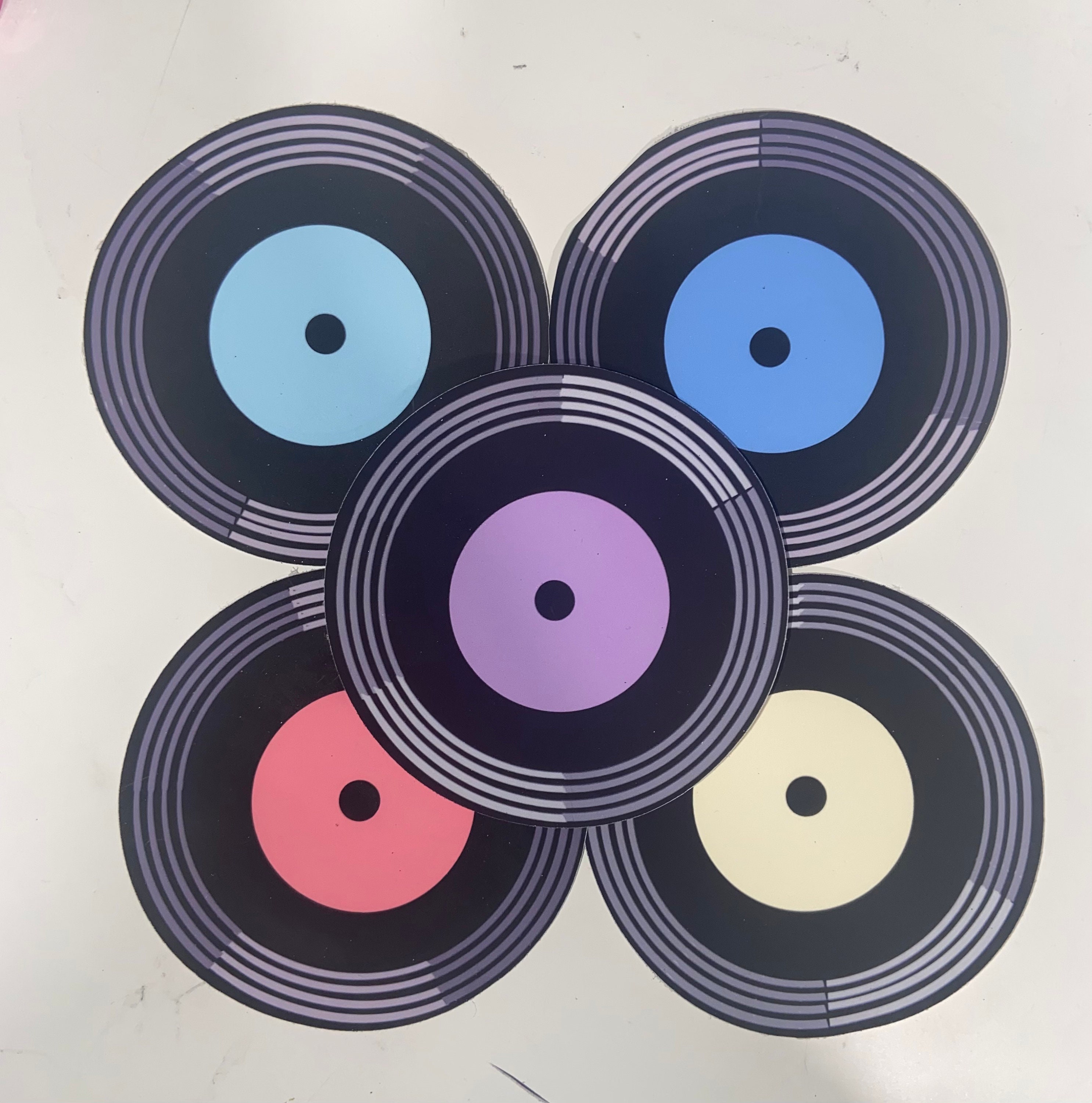 Record Sticker Pack 5-count | Etsy