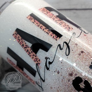 Rose Gold Leopard Gradient Tumbler