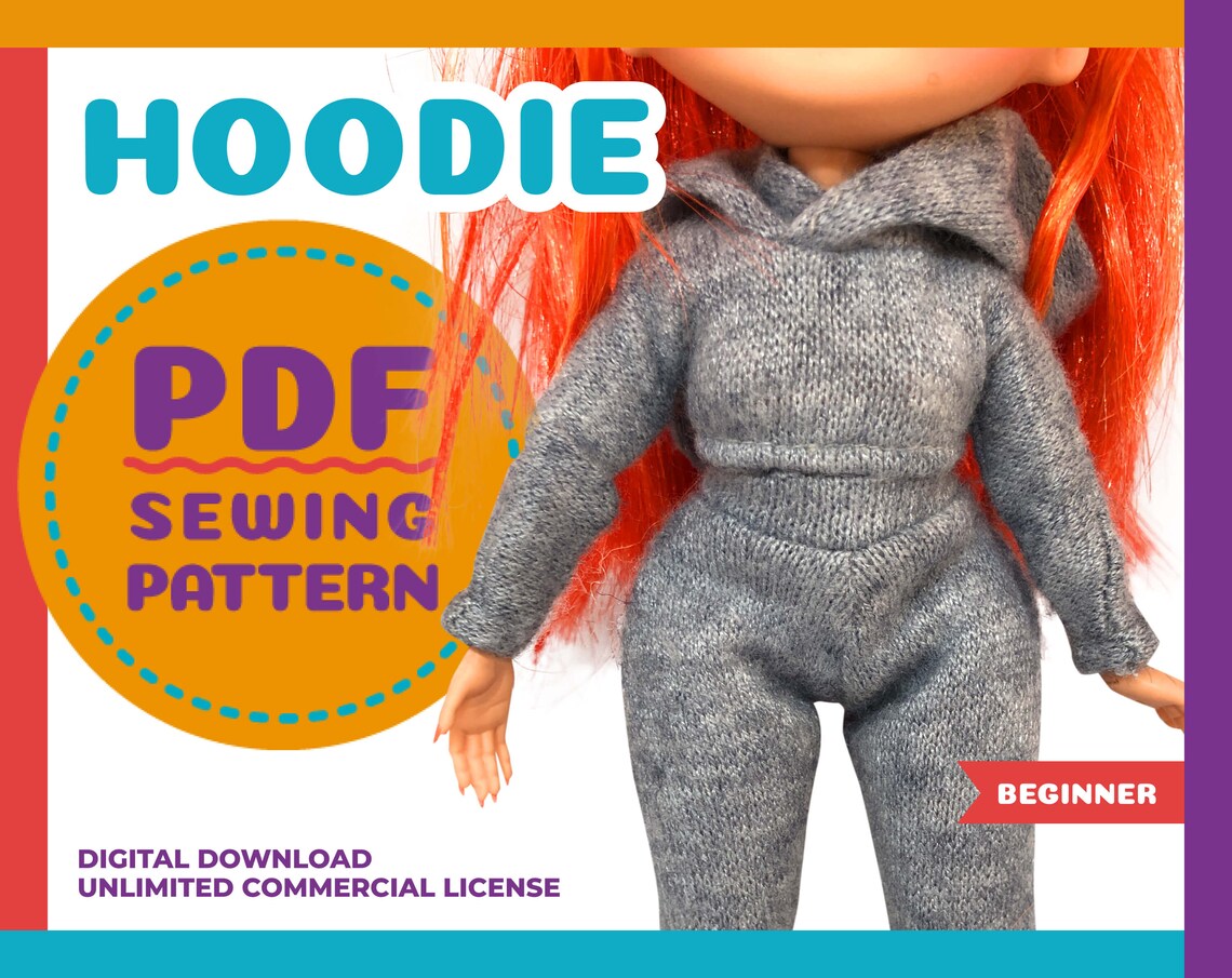 Hoodie Sew PDF Pattern For Dolls On Sale Digital File Etsy