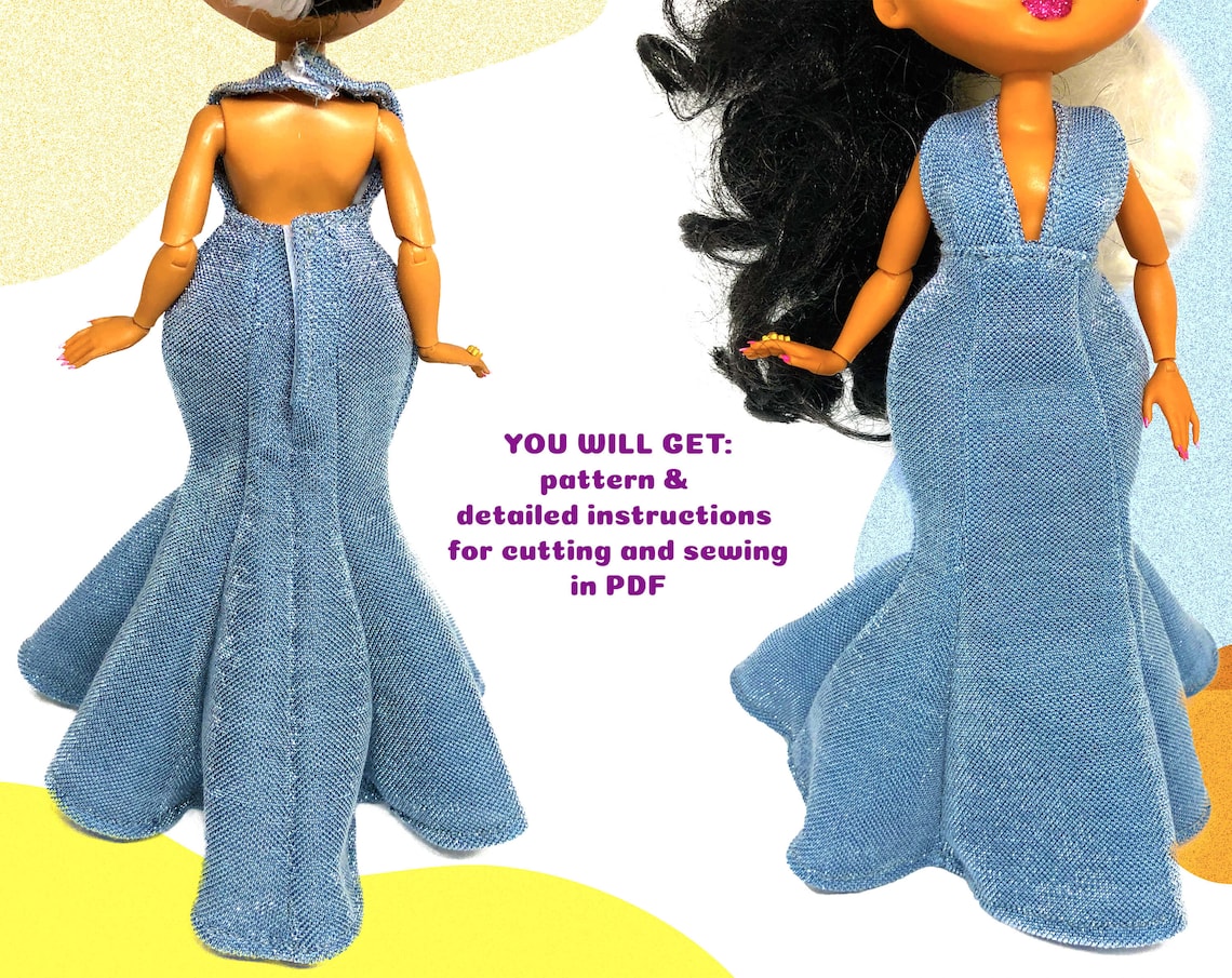 Fishcut Dress Sew PDF Pattern for Dolls on Sale Digital File Etsy