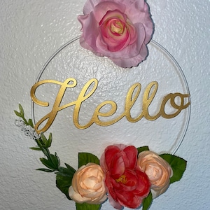Floral Hello Metal Ring Home Decor