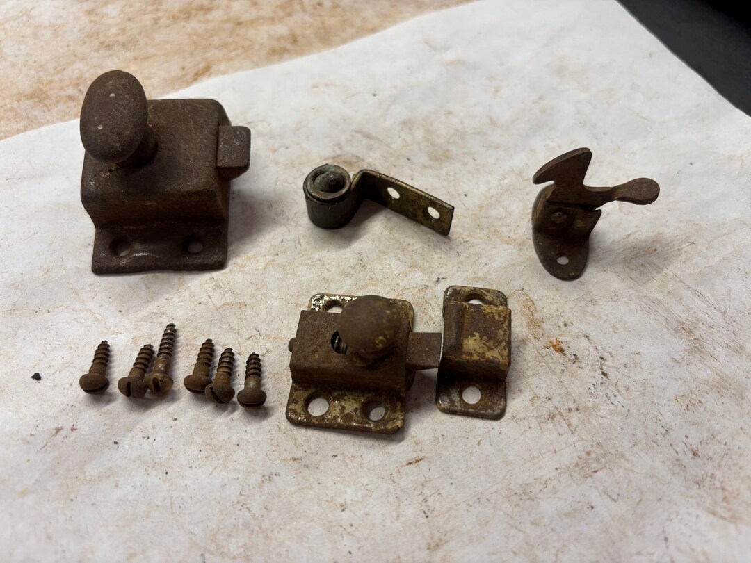 Small Lock Latches Spring Loaded Cabinet Hardware Parts AS IS For ...