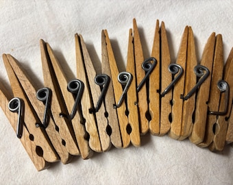 Strong Spring like Grandma had!  Vintage wood spring loaded clothes pins, vintage laundry supplies, craft projects, mixed media assemblage