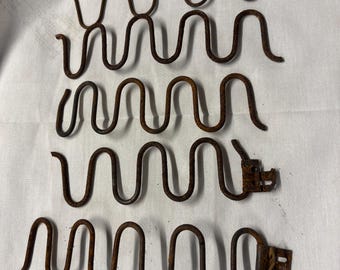 5 Rusty Springs, Hardware Iron craft piece Rustic Metal Barn Garage Rust Dyeing  assemblage texture mixed media Small Springs app 7" long