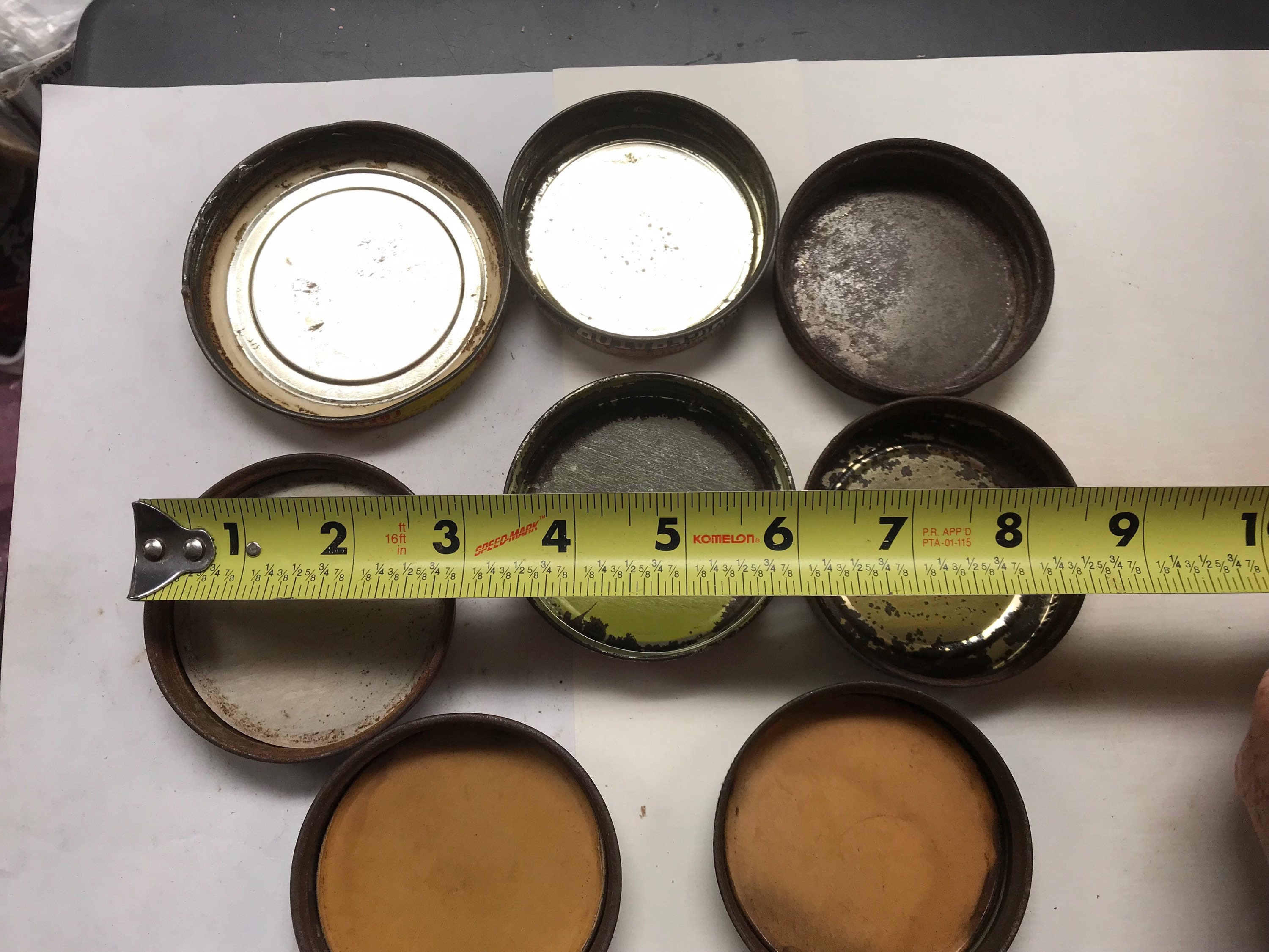 8 Vintage Jar Lids Metal Advertising Vintage Kitchen Coffee Etsy