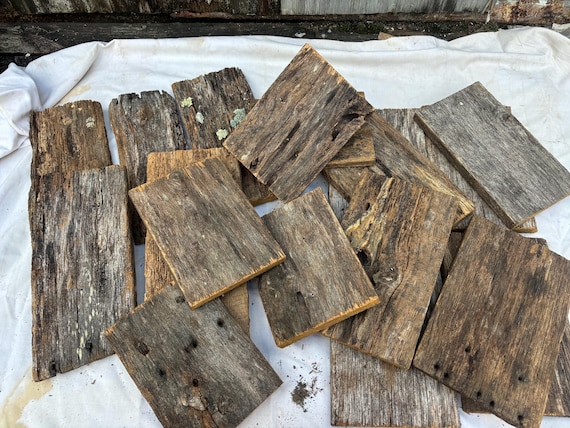 Reclaimed Oak Barn Fence wood Boards, 5 pieces 8" , 10" or 12" CHOICE long Oak Craft Wood, Barnwood pieces, Heavy Barn Wood, Weathered Wood