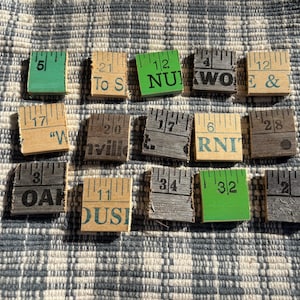 15 pieces Yard Stick, Ruler pieces Vintage Wooden Ruler Numbers, wooden assemblage, mixed media, scrapbooking, altered art, primitive craft