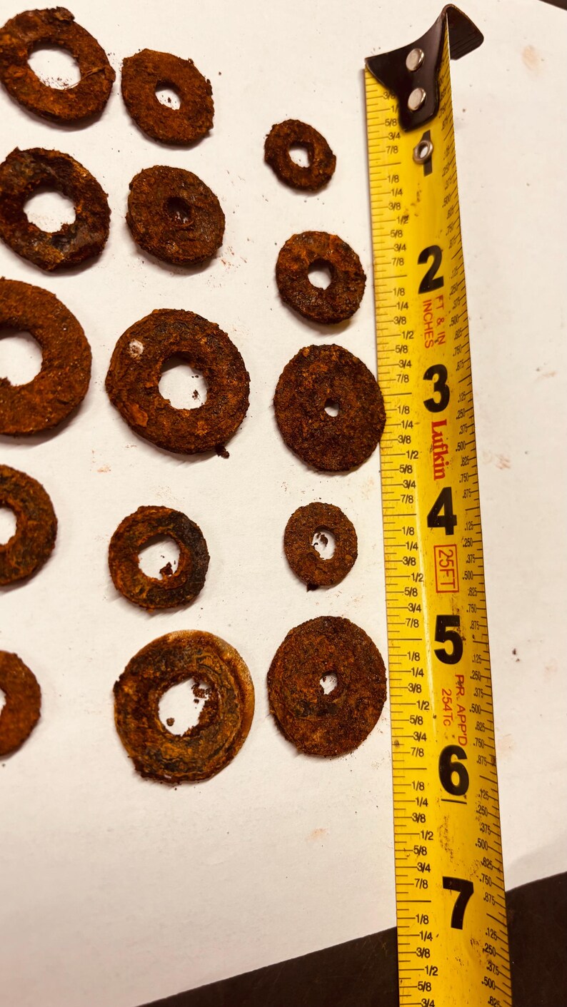 Rusty Washers 20 Pc Medium Size Old Rusty Circles Vintage Iron Flat Washers Rust ...