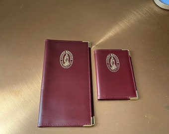 Vintage Lloyd’s Register 1760 Real Leather Slimline Pocket Wallet and Business Card Holder in Burgundy