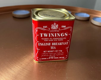 Vintage Twinings English Breakfast Tea Tin in Red 1987