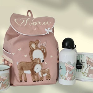 Kindergarten backpack personalized, deer