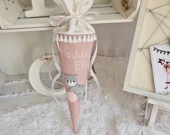 School cone, sibling cone, personalized with name
