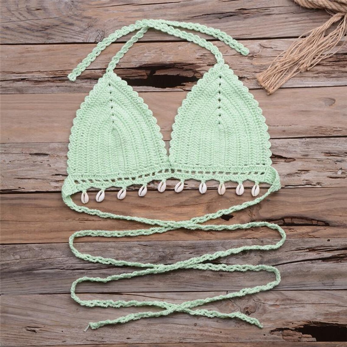Hollow Handmade Woven Shell Bikini Etsy