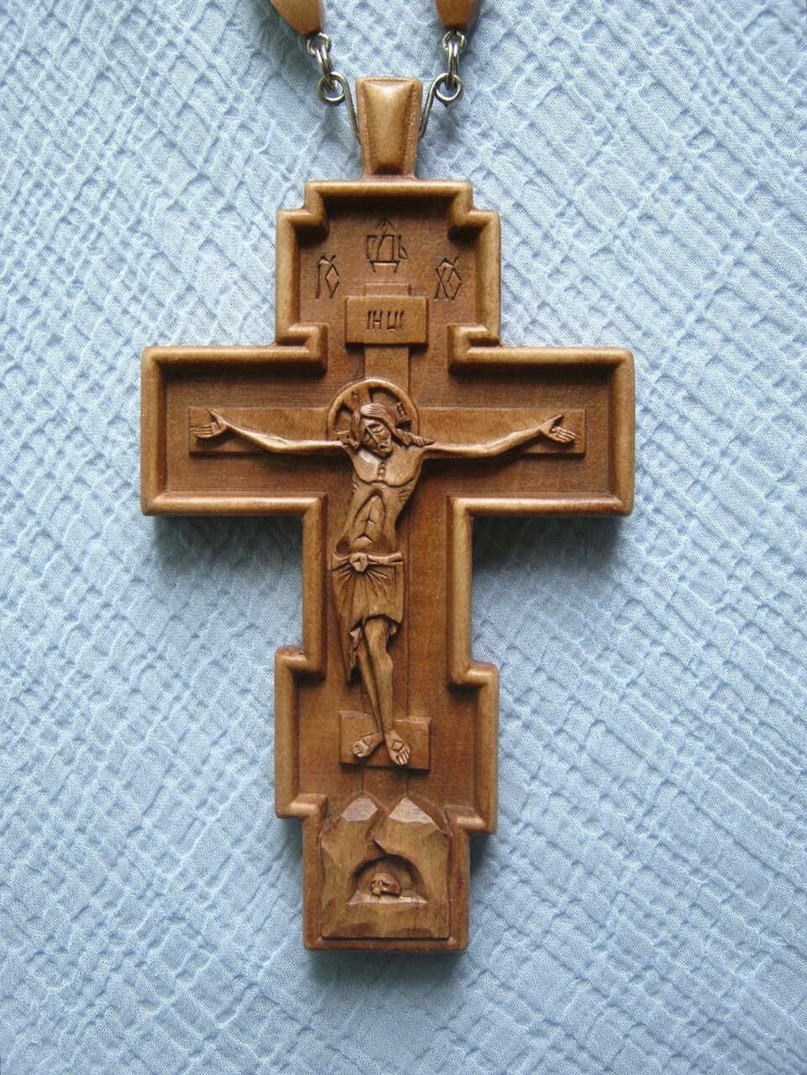 Orthodox Pectoral Cross / 12570mm / 4927inc / wood pear Etsy