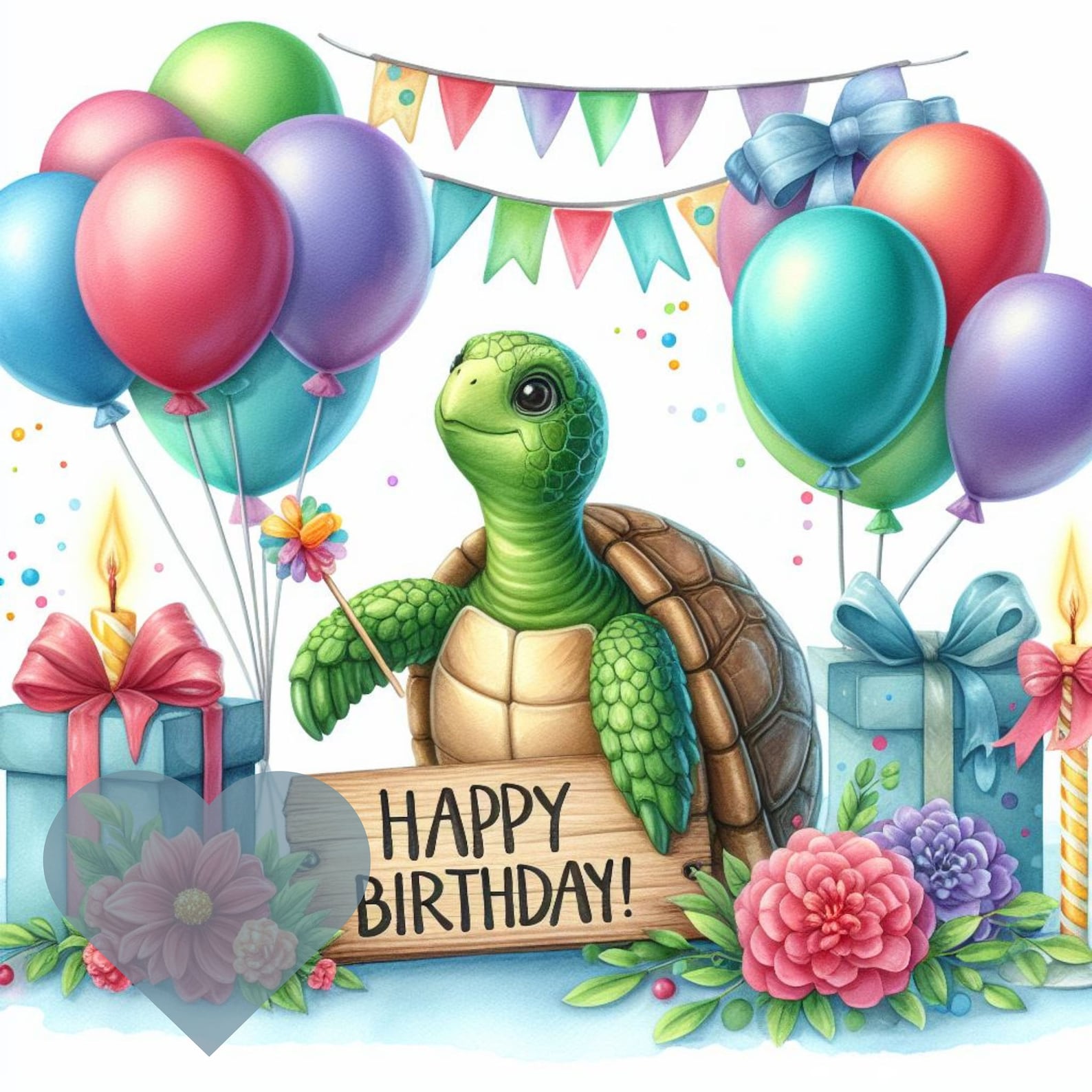 Cute Happy Birthday Turtles, Use for Nursery or Kid's Room, Apparel ...