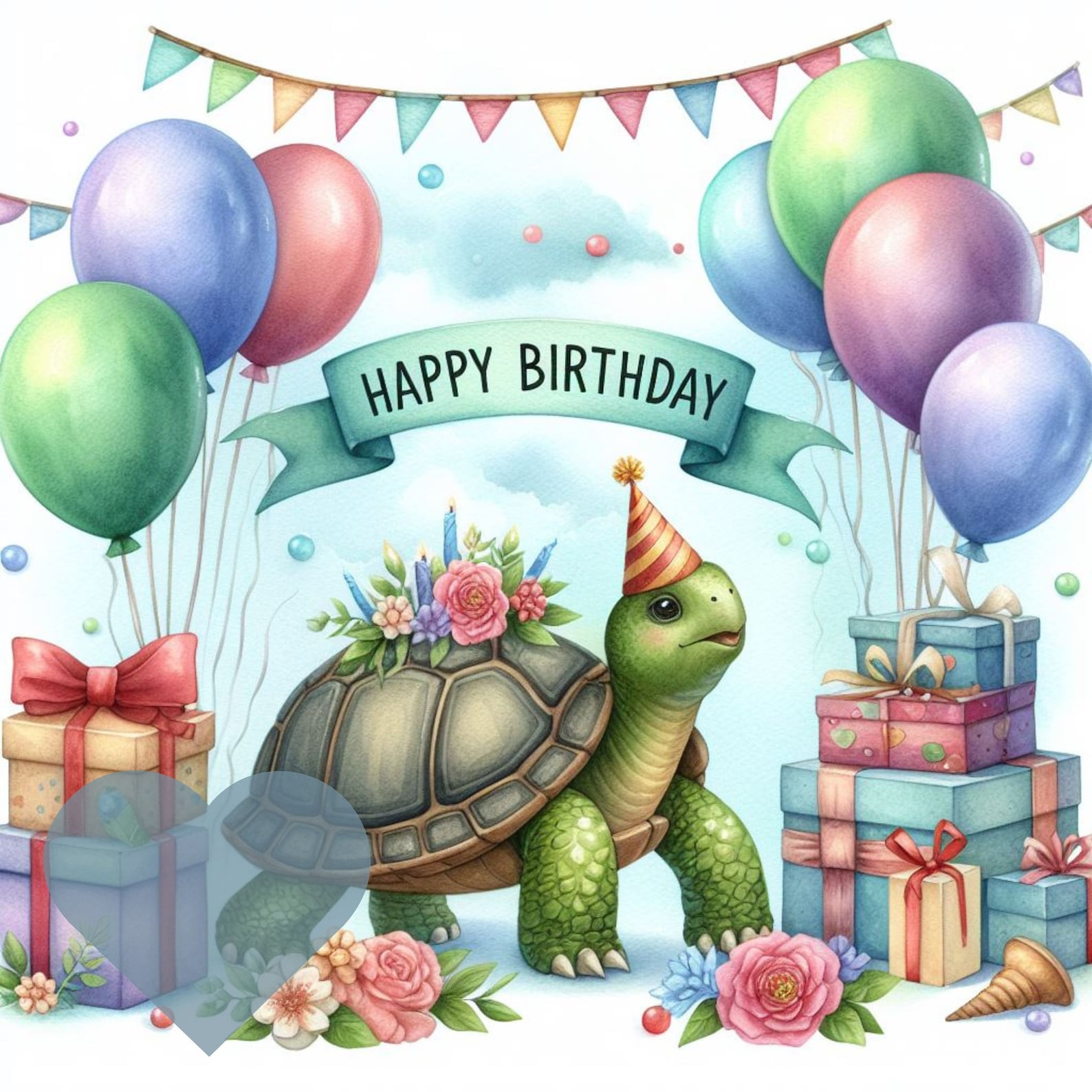 Cute Happy Birthday Turtles, Use for Nursery or Kid's Room, Apparel ...