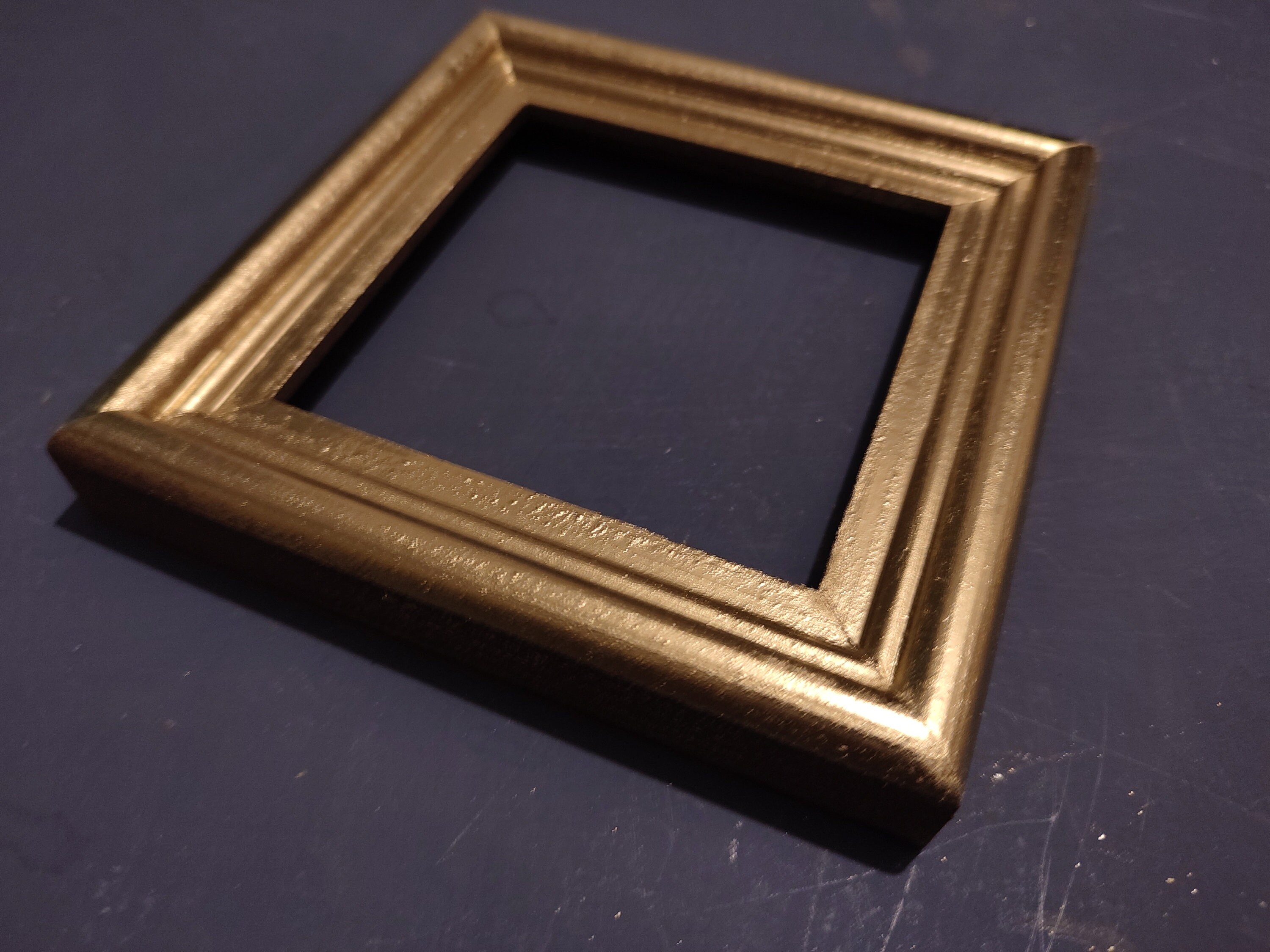 Set of 2 Gold Frames 4x4 Gallery Wall, Wood Picture Photo Frames, Mini