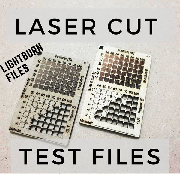 10 Diode Laser Material test, Lightburn laser test files, Engrave test, Cut test, Ortur, Sculpfun, Elegoo, Gwieke