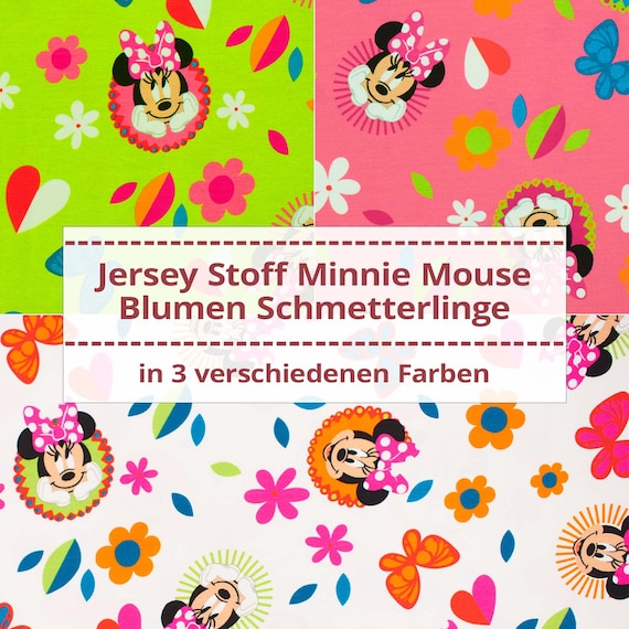 Jersey Stoff Meterware Minnie Mouse Stoff Jersey Stoff Minnie