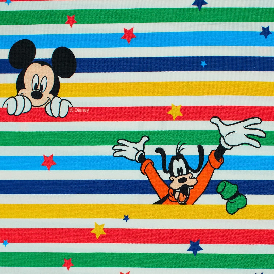 Jersey Fabric Disney Mickey Mouse Donald Goofy Pluto Etsy