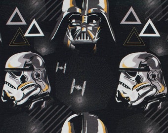 Jersey Stoff Star Wars, Darth Vader, Trooper, schwarz (Meterware ab 0,50m)