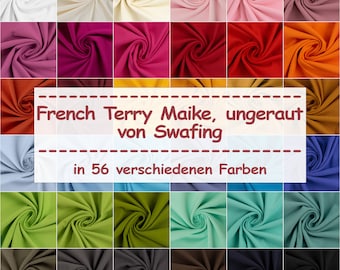 French Terry fabric Maike von Swafing, ungeraut, plain colours, monochrome (by the meter from 0.50 m)