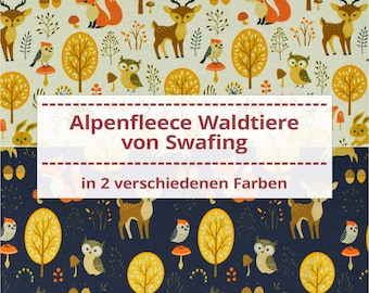 Alpine fleece fabric forest animals from Swafing (sold by the meter from 0.50 m)