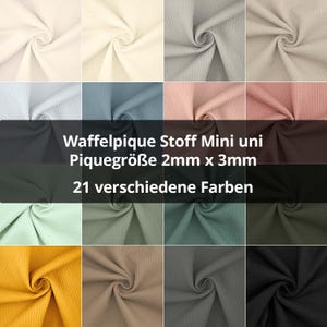 Waffelpique Stoff Mini, Piquegröße 2mm x 3mm, Waffelstoff uni (Meterware ab 0,50m)