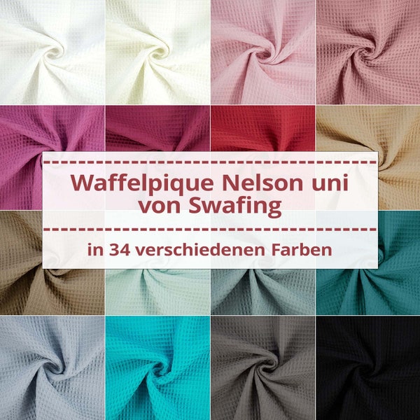 Waffelpique Stoff Nelson von Swafing, Waffelstoff, uni (Meterware ab 0,50m)