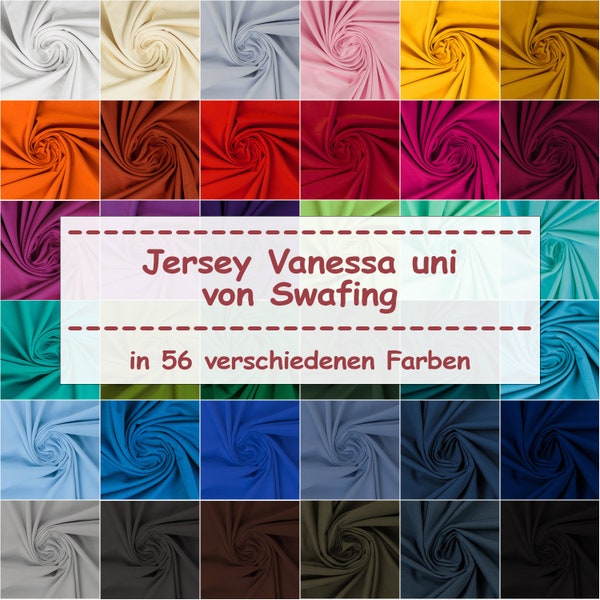 Jersey Stoff Vanessa von Swafing, uni (Meterware ab 0,50m)