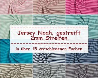 Jersey fabric Noah, striped, 2 mm stripes (sold by the meter from 0.50 m)