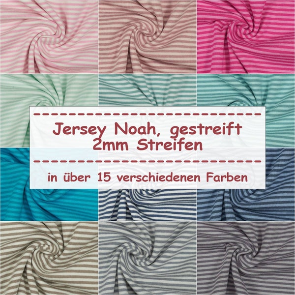 Jersey Stoff Noah, gestreift, 2mm Streifen (Meterware ab 0,50m)