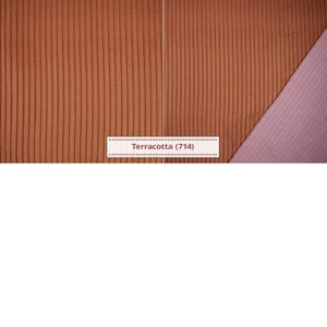 Cord velvet fabric Wanja from Swafing, wide cord uni sold by the meter from 0.50 m Terracotta (714)