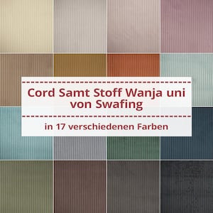 Cord velvet fabric Wanja from Swafing, wide cord uni sold by the meter from 0.50 m image 1