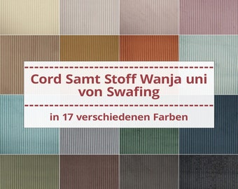 Cord Samt Stoff Wanja von Swafing, Breitcord uni (Meterware ab 0,50m)