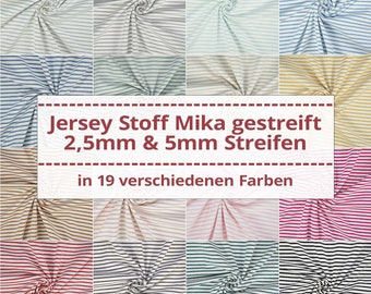 Tissu jersey Mika, teint en fil, rayé, rayures 2,5 mm et 5 mm (vendu au mètre à partir de 0,50 m)