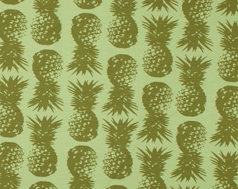 Jersey Stoff Ananas, grün (Meterware ab 0,50m)