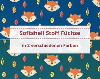 Softshell Stoff Füchse von Swafing, wind- und wasserabweisend (Meterware ab 0,50m)