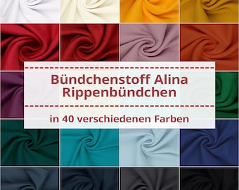 Bündchen Alina, Bündchenstoff leicht gerippt, Schlauchware, uni (Meterware ab 0,25m)