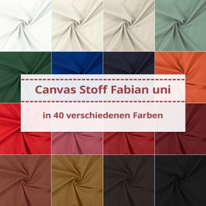 Canvas Stoff Fabian, Taschenstoff, Leinenoptik, uni Meterware ab 0,50m Bild 1