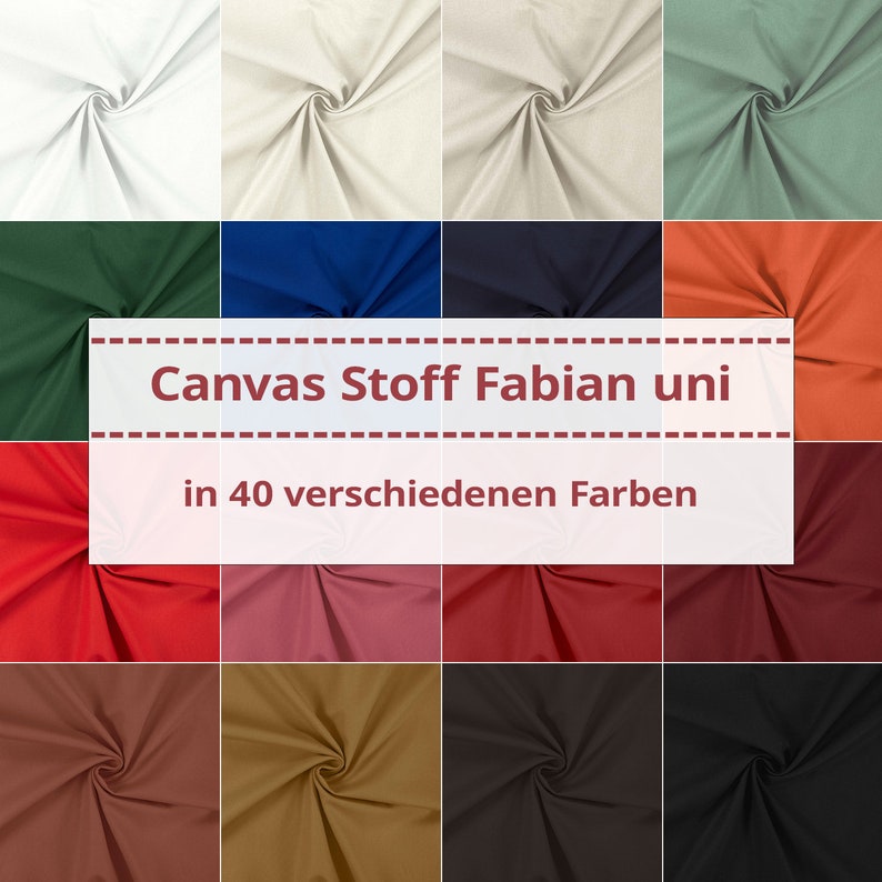 Canvas fabric Fabian, bag fabric, linen look, plain sold by the meter from 0.50 m image 1