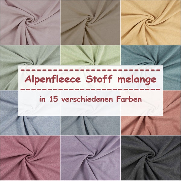 Alpenfleece Stoff melange, Kuschelsweat meliert (Meterware ab 0,50m)