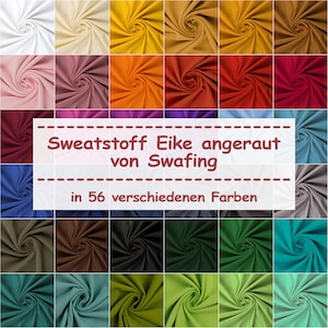 Sweat fabric Eike by Swafing, roughened, plain colours, single colour (sold by the meter from 0.50 m)