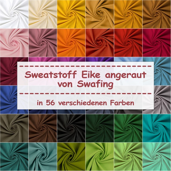 Sweatstoff Eike von Swafing, angeraut, Uni-Farben, Einfarbig (Meterware ab 0,50m)