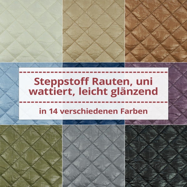 Steppstoff Rauten, Stepper, leicht glänzend, wattiert, uni (Meterware ab 0,50m)