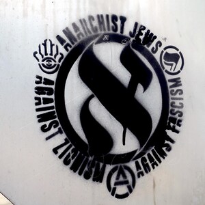 Stencil: Ebrei anarchici contro il fascismo, contro il sionismo; (stencil 8,75"x11" tagliato da mylar da 7mil) immagine 4
