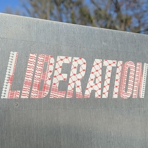 Liberation; Palestine Solidarity Sticker: 15cmx5cm one or packs of 5/10/25