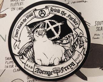 Avenge Freya! RIP 8/14/2022; Anarchist Vinyl Sticker (1/5/10/25) Municipal Adhesives x Ferdinand